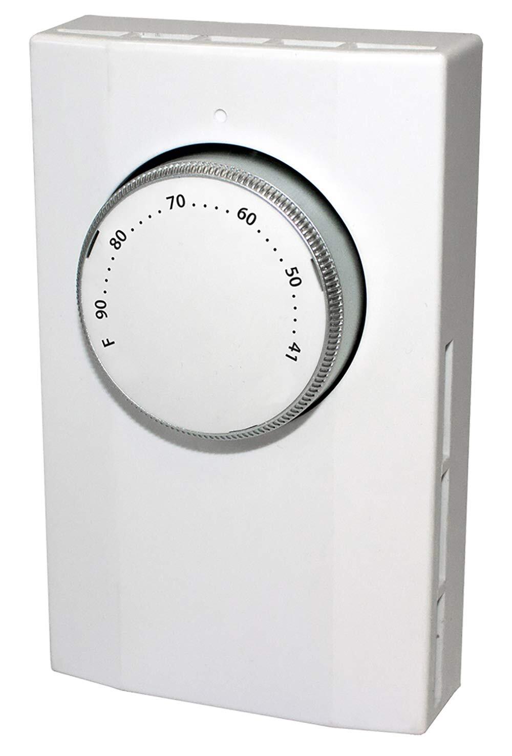 KING K101 Single Pole Line Voltage Thermostat 120-277V White