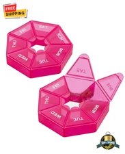 7-Day Portable Pill Case Organizer - Travel Tablet Holder & Dispenser Box