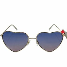 Foster Grant Max Block Womens Sunglasses Gold Heart Frame Purple Lens Nwt