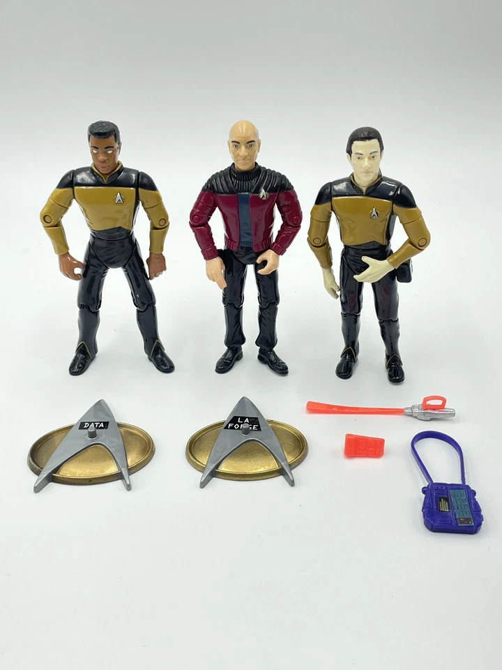 Lote de 3 figuras de acción y accesorios de Star Trek The Next Generation años 90 Foto 2 de 4