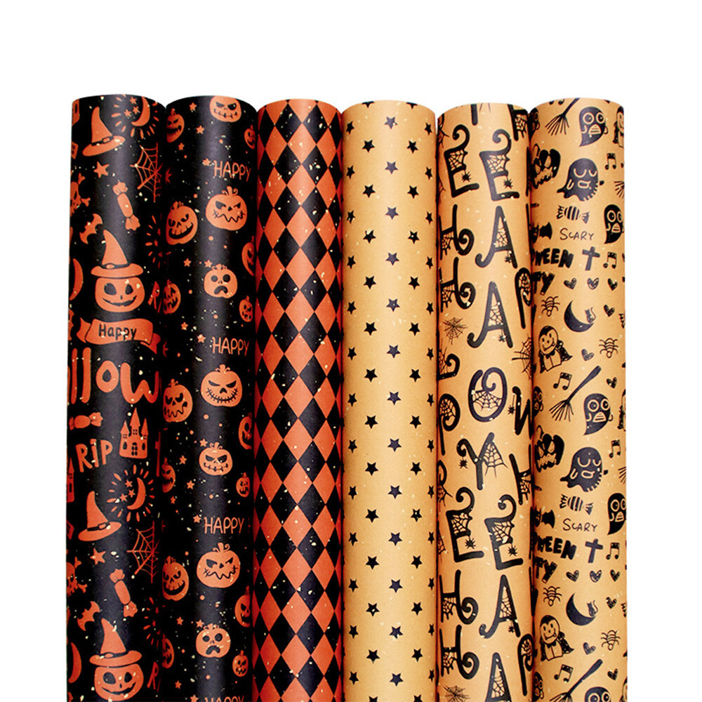 Halloween Theme Patterned Gift Wrapping Paper Kraft Paper Sheet Party ...