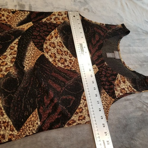 Additions by Chico's Top Womens 2 Sleeveless Mixed Animal Print Tank Top Casual - Picture 5 of 5