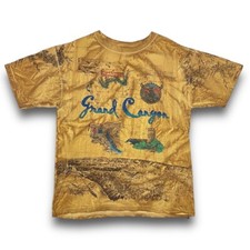 VTG 90s Grand Canyon Map AOP Destination Souvenir T Shirt Adult XL Brown Faded