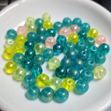 8mm mixed glass beads, turquoise yellow