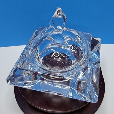 24% Lead Crystal Pyramid Trinket/Jewelry Box With Lid.