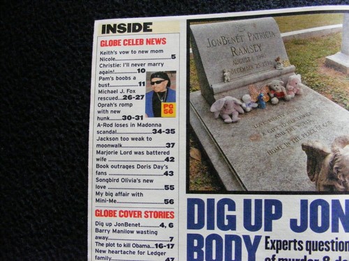 GLOBE magazine 2008 07 28 Barry Manilow Dustin Hoffman JonBenet Obama A-Rod - Picture 3 of 4