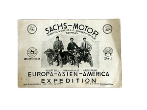 Sachs Motorcycle Promotional Card Inter Continental Expedition Klee Franz Bull