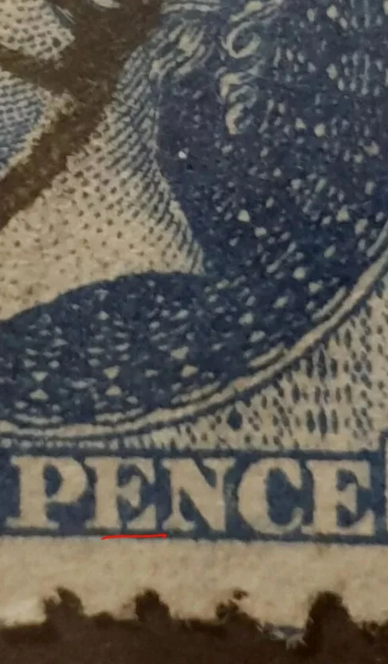 South Aus QV Sideface 6d Prussian Blue Perf 10 (SG 135) - w/ Flaw - Pls See Desc - Image 2 of 2