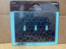 Allen + Roth 3-Gang Triple Toggle Standard Wall Plate Nickel Finish 