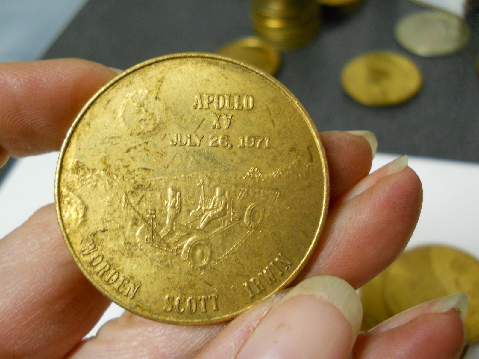 NASA Space Mission Apollo 15 July 26 1971 Moon Brass Challenge Coin ...