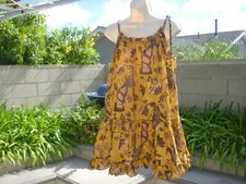 Ulla Johnson TRULA Mini Cover up Dress, Cotton Blend. Solar Blk Yel Size Large