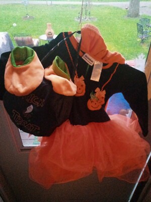 Party dress pants Tutu Halloween pumpkins ruffles bag booties Girl sz 4T