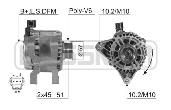 Messmer Lichtmaschine Generator 80A 14V FüR Ford Fiesta V 1.4 Tdci-image