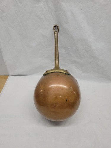 VINTAGE BAZAAR DE LA CUISINE NY/NY 6" SOLID COPPER POT BRASS HANDLE W/LID #5365 - Picture 7 of 23