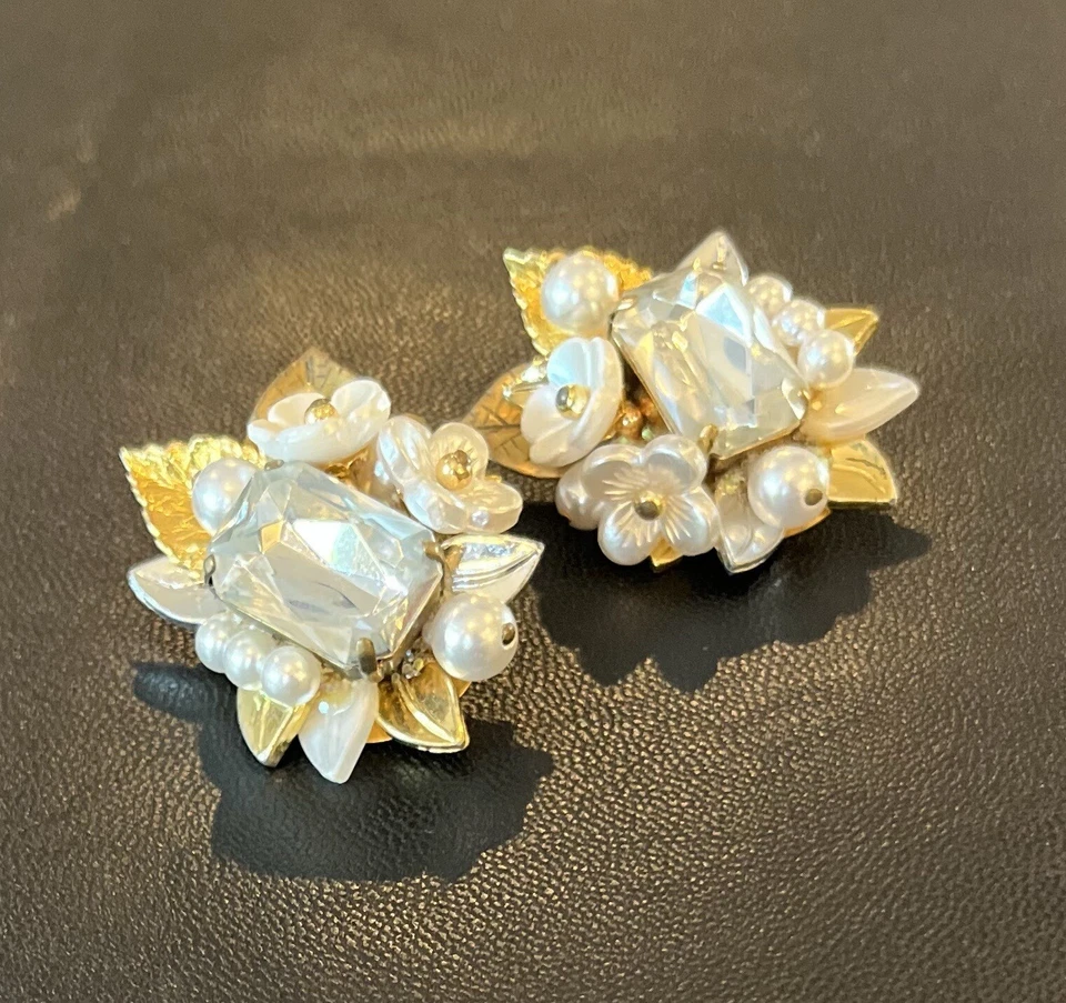 Diamond, Pearl And Gold Earrings - Image 2 of 3