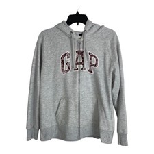 Gap Kids Youth Jacket Size XL Gray Zipper Long Sleeve Hood Soft Norm Core