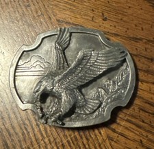 Vintage 1986 Sishiyou American Eagle Pewter Belt Buckle T-30 Williams, Oregon