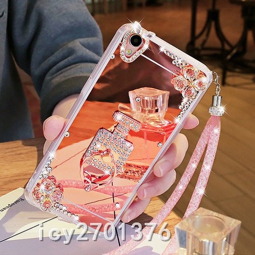 Supporto anello cristallo diamante lusso Bling specchio custodia telefono e cinturino - Foto 3 di 20