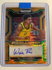 2022 Prizm Draft Picks College Penmanship Orange Pulsar /49 Will Richardson Auto