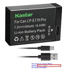 Kastar LP-E17H Pro Battery W/ Type-C for Canon LP-E17 LPE17, LP-E17H LPE17H