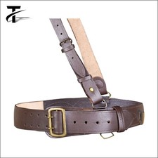 Genuine Leather Sam Browne Belt with Shoulder Strap British Military Police