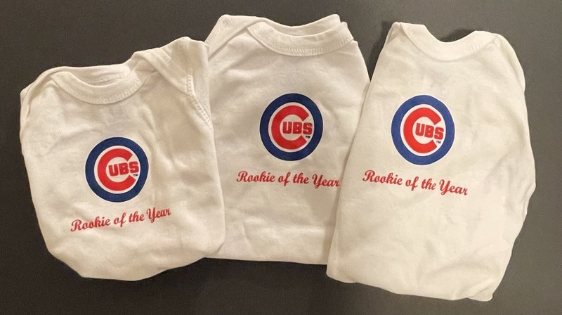 (3) Chicago Cubs Rookie of the Year Infant One-Piece SZ 6 Months Never Worn-New