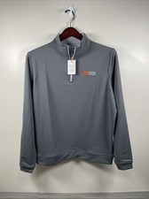 Peter Millar Crown Sport Perth Loop Iron Grey Quarter Zip Pullover Mens M NEW