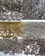 Tibetan Silver & Gold Spacer Beads ~ Flowers & Hearts ~ Jewellery Making Crafts