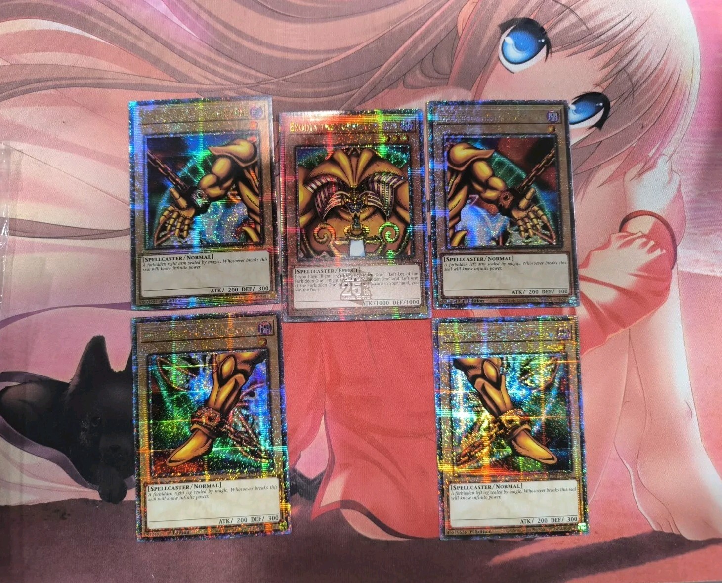 YUGIOH! Exodia The Forbidden One Juego Completo Cuarto de Siglo Raro MP23+mp24!