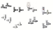 Angled Straight Designer Rad Compact TowelRail Valves Thermostatic 15mm 10mm 8mm