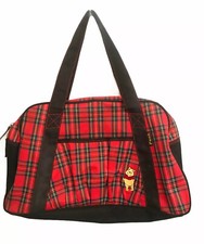Vintage Disney  s Winnie The Pooh Tote Bag Messenger Red Plaid Diaper Bag Retro
