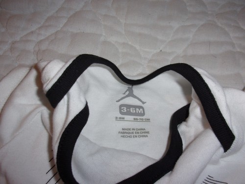 MICHAEL AIR JORDAN LOGO NBA BASKETBALL ONE PIECE BABY INFANT 3-6 MONTHS NEW NWT - Picture 3 of 4