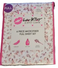 BETSEY JOHNSON FULL SIZE 6 PC BED SHEET SET PINK BUTTERFLY MICROFIBER NEW