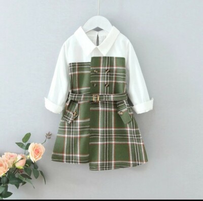 Kinder Kleidung Kleid Karo Hemd Säugling Kinder Kleinkinder Mode Mantel Outfit Anzug