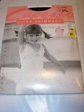 GIRLS CHILDS black capezio SHIMMERY FOOTED TIGHTS BALLET DANCE COMFORT SIZE M S