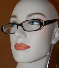 Vintage Signed Calvin Klein Eyeglass Frames Black Taupe Plastic 4e 26