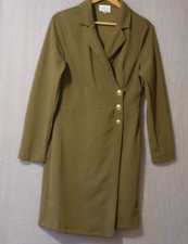 Nwot! ANDREE BY UNIT Green Longsleeve Shirt Dress Wrap Front Womens M #A12-18