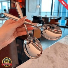 2pcs Extra Large Stainless Steel Serving Spoons, Long Handle, Thick Design