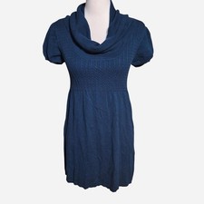 Y2K 90s Fit N Flare Medium Cable Knit Mini Sweater Dress Preppy Academia Gilmore