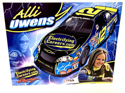 2008 ALLI OWENS #12 DGM RACING ELECTRIFYING ARCA/REMAX POSTCARD
