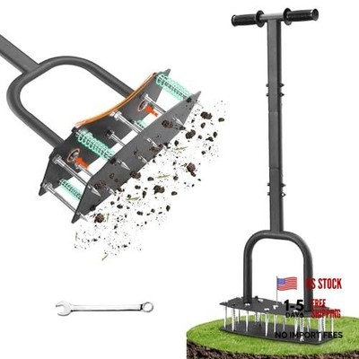 Lawn Aerator Tool for Clay Soil - Kick to Unclog & Bolt-On Base Never Breaks -