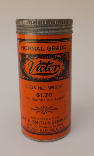 Vintage antike Victor Foto Flash Pulverdose James H Smith & Sons Co - Bild 1 von 8