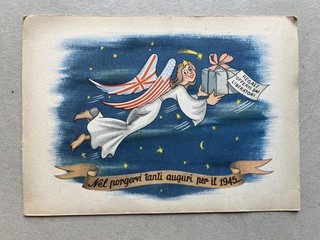O.) Volantino militare RSI Auguri Natale 1945 propaganda 2GM WWII