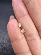 9ct Yellow Gold 0.20ct Diamond Solitaire Stud Earrings Christmas (192/60)