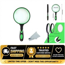 Rongon 10X Handheld Magnifying Glass 100mm Large Lens Reading Magnifier