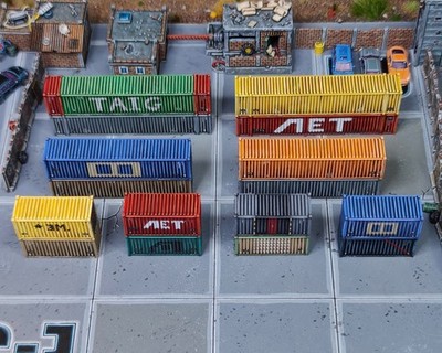 Versandcontainer Gelände Set - 6mm Micro Armor - Laserscape Industries