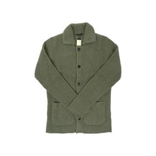  1750 RUBINACCI NAPOLI Cardigan Jacket 100 Ribbed Cashmere Green