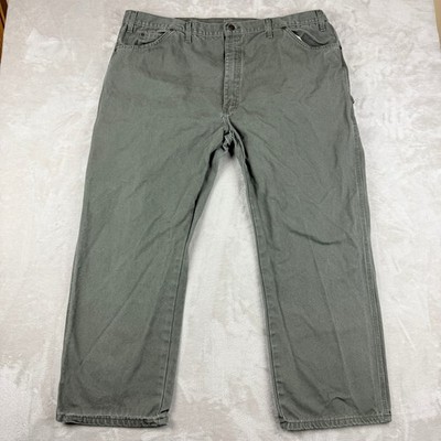 Dickies Pants Men Meas 44.5x30 Sage Canvas Straight Carpenter Workwear Utility