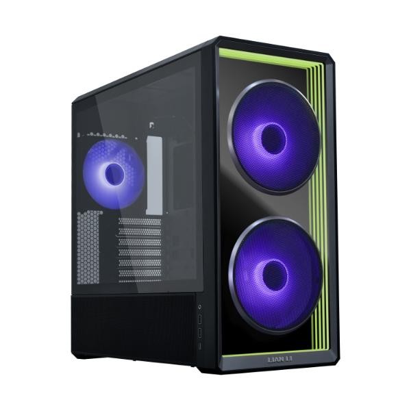 Lancool 217 inf pc case, mid-tower, tempered glass, rgb lighting - black - Immagine 3