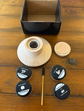 Cocktail Smoking Kit Natural Wood/Black, Wood & Plastic, Brush + 4 Fuel Tins